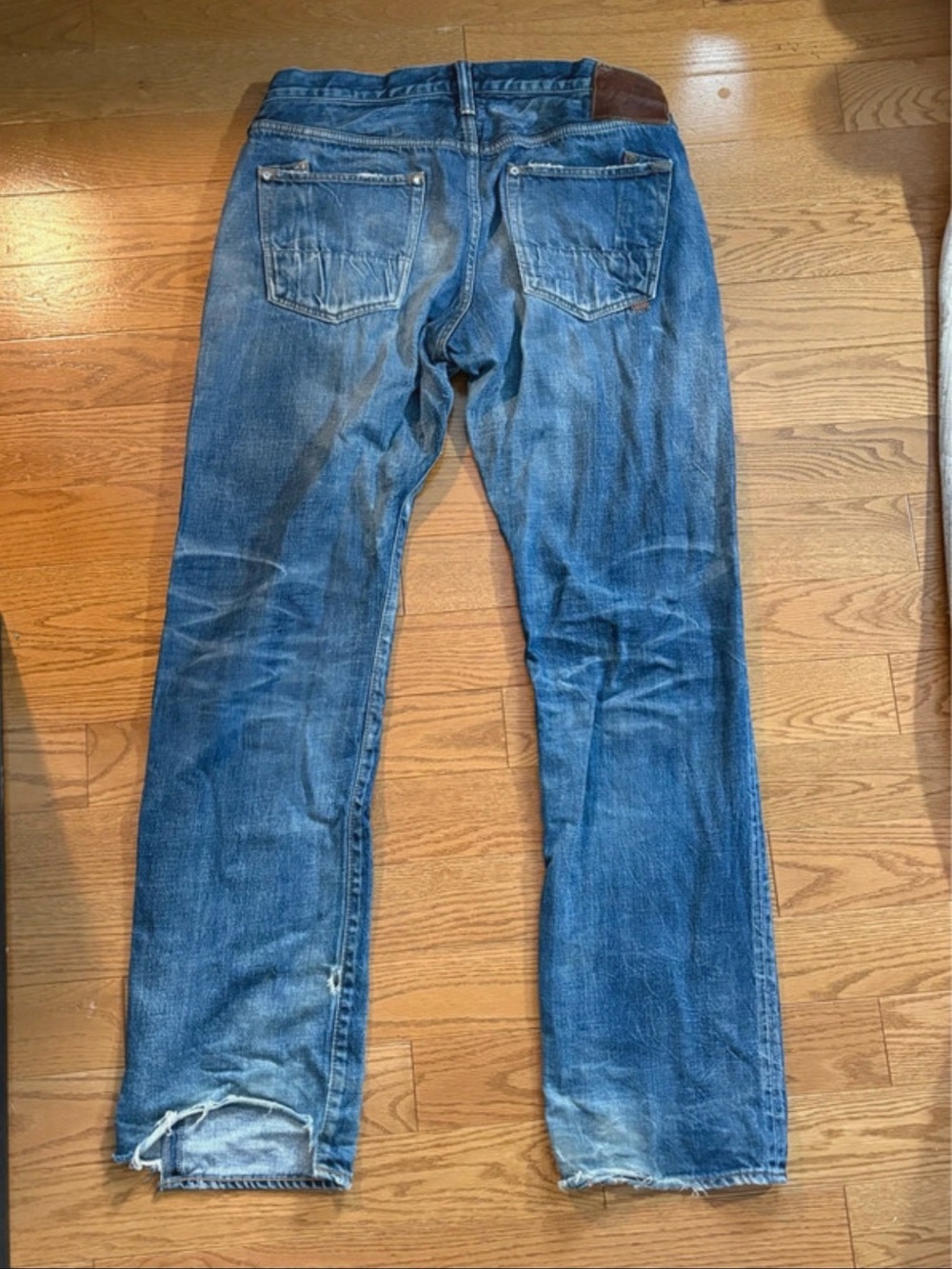 PRPS Men’s Straight Leg Jeans in Distressed Blue